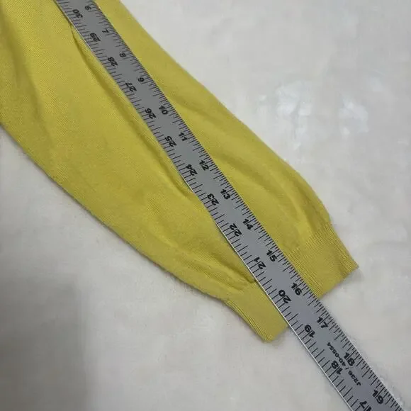 Boden Yellow Floral Applique Cardigan Cotton Sweater US 12 Spring Embellished - Picture 11 of 12